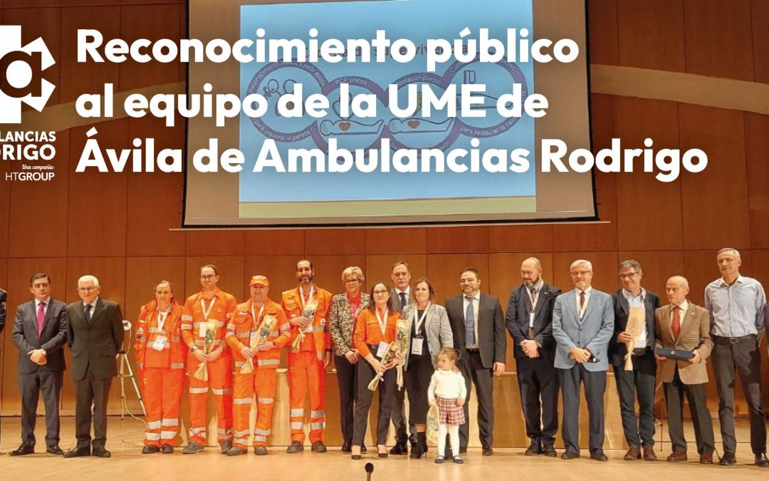 Profesionales de la UME de Ambulancias Rodrigo reciben el reconocimiento por una intervención de riesgo